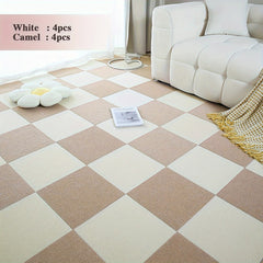 8pcs Splicing Floor Mats Self-Adhesive Machine Washable Carpets