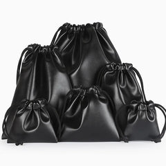 High PU Leather Headphone Drawstring Bag Soft Pouch