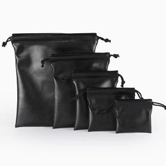 High PU Leather Headphone Drawstring Bag Soft Pouch