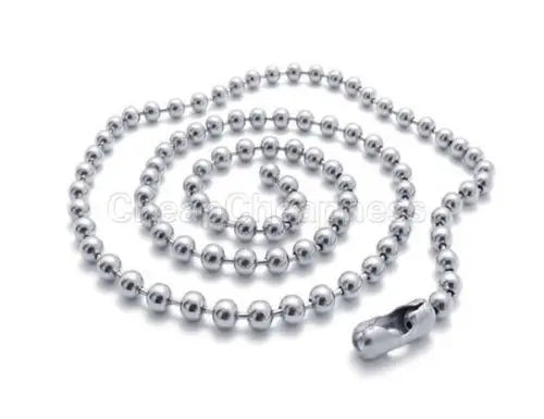 Military Mens Necklace Ball Bead Chain Link For Dog Tag&Pendant