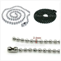 Military Mens Necklace Ball Bead Chain Link For Dog Tag&Pendant