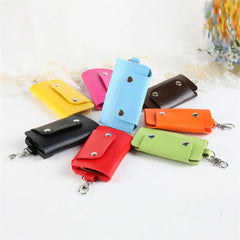 Portable Leather Keychain Holder Car Key Bag Case Unisex Wallet