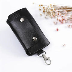 Portable Leather Keychain Holder Car Key Bag Case Unisex Wallet