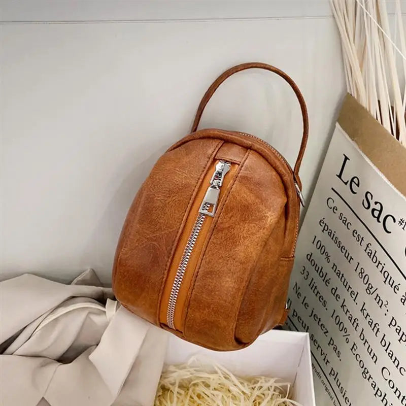 Vintage Soft Leather Backpack Shoulder Bag Travel Bag for Women