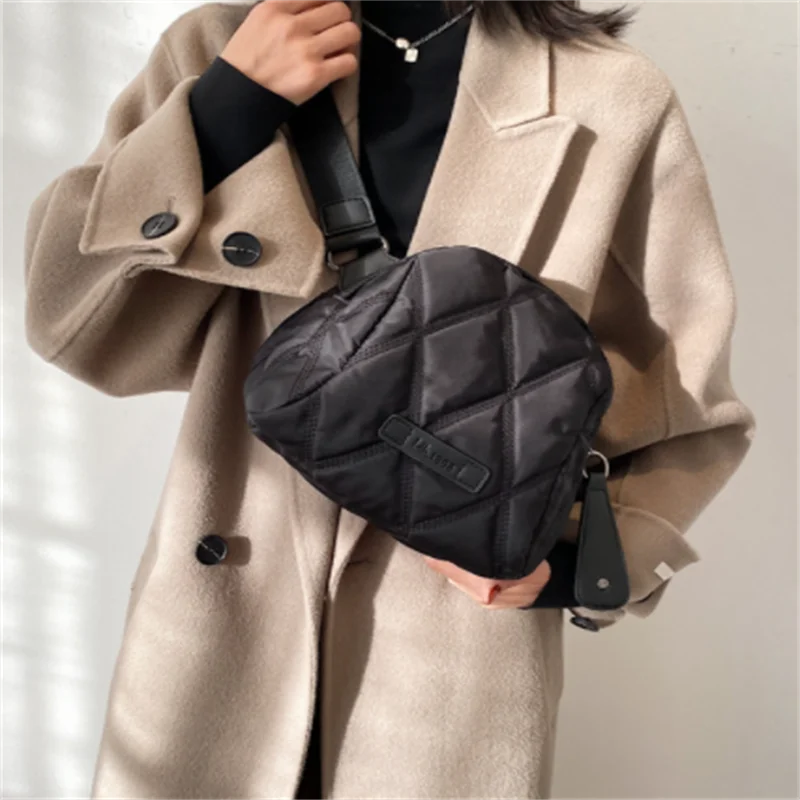 Quilted Nylon Crossbody Bag for Women - Roomy and Trendy Handbag