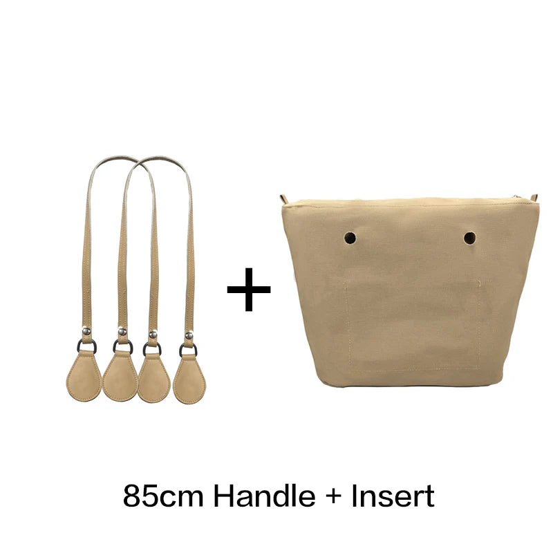Canvas Inner Pocket Insert with Handles for Classic O Bag Mini