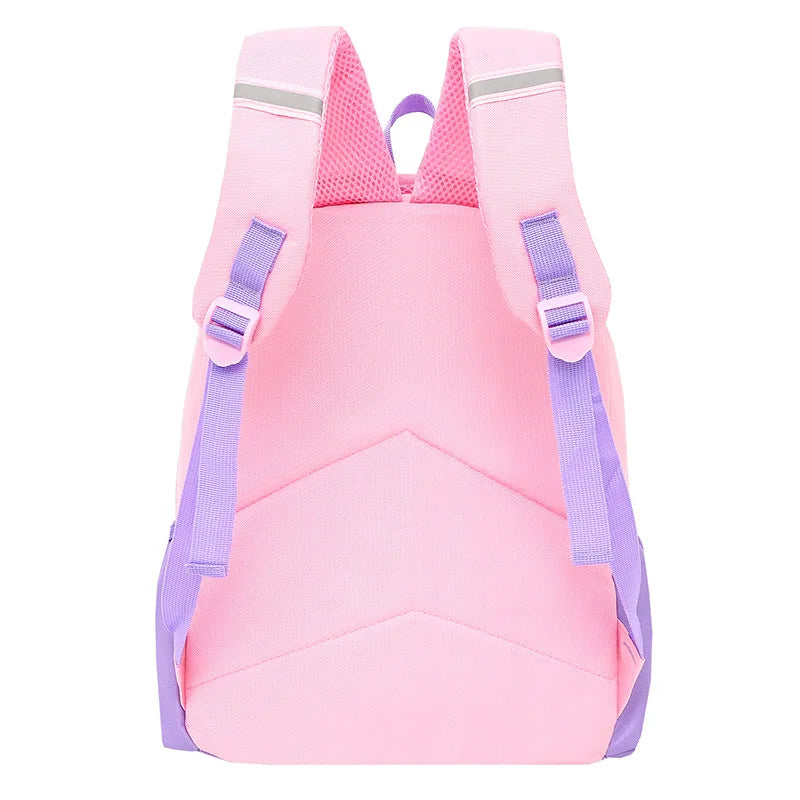 Pink Purple Cartoon Backpack for Girls