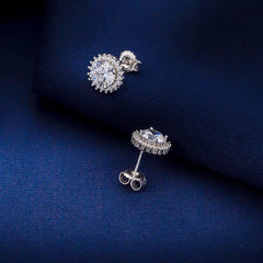 2.4ct D Moissanite Stud Earrings 925 Sterling Silver Platinum Plated