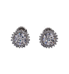 2.4ct D Moissanite Stud Earrings 925 Sterling Silver Platinum Plated