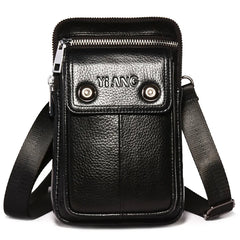 Men Business Leather Waist Pack Belt Bag Vintage Messenger Bag