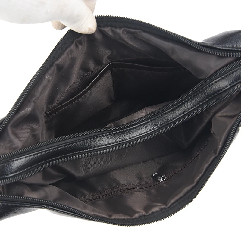 2-Layer Crossbody Bag for Women - Leather Shoulder Bag
