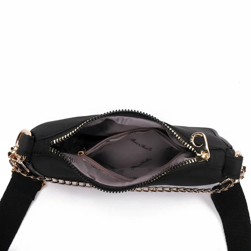 2 Pcs/set Women's Nylon Shoulder Bag Travel Messenger Crossbody Purse