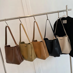 Small Pu Leather Shoulder Handbag Set for Women LEFTSIDE Totes Lady Vintage Cr