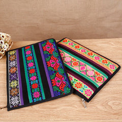 Ethnic Cross Stitch Clutches Canvas Briefcase