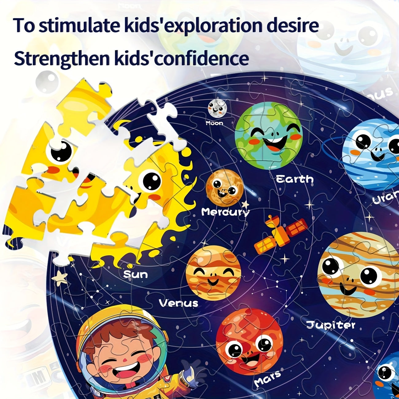 Educational Glow in Dark Solar System Puzzle for Kids Ages 5-8