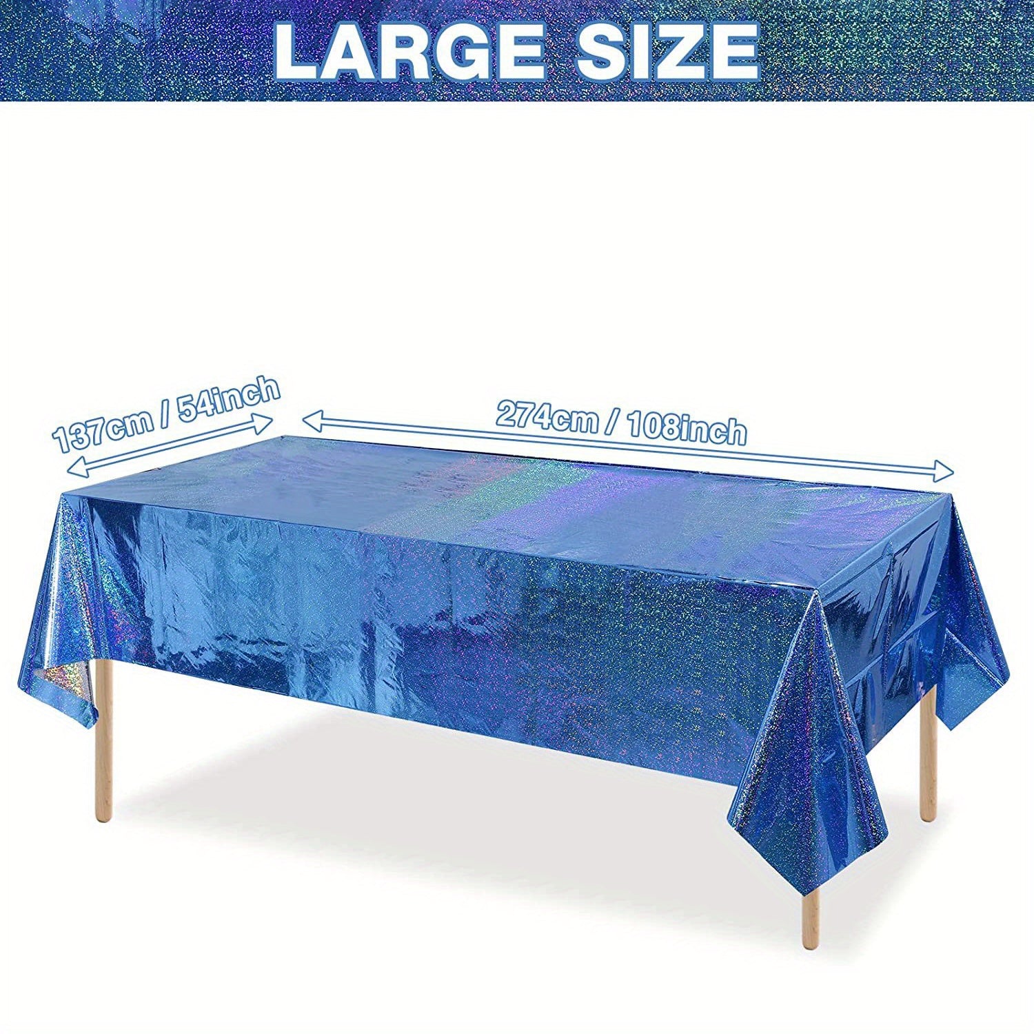 Iridescence Plastic Tablecloths 137 16cmx274 Laser Table Covers Holographic Foil