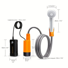Portable Camping Shower Pump with USB Rechargeable Batteries