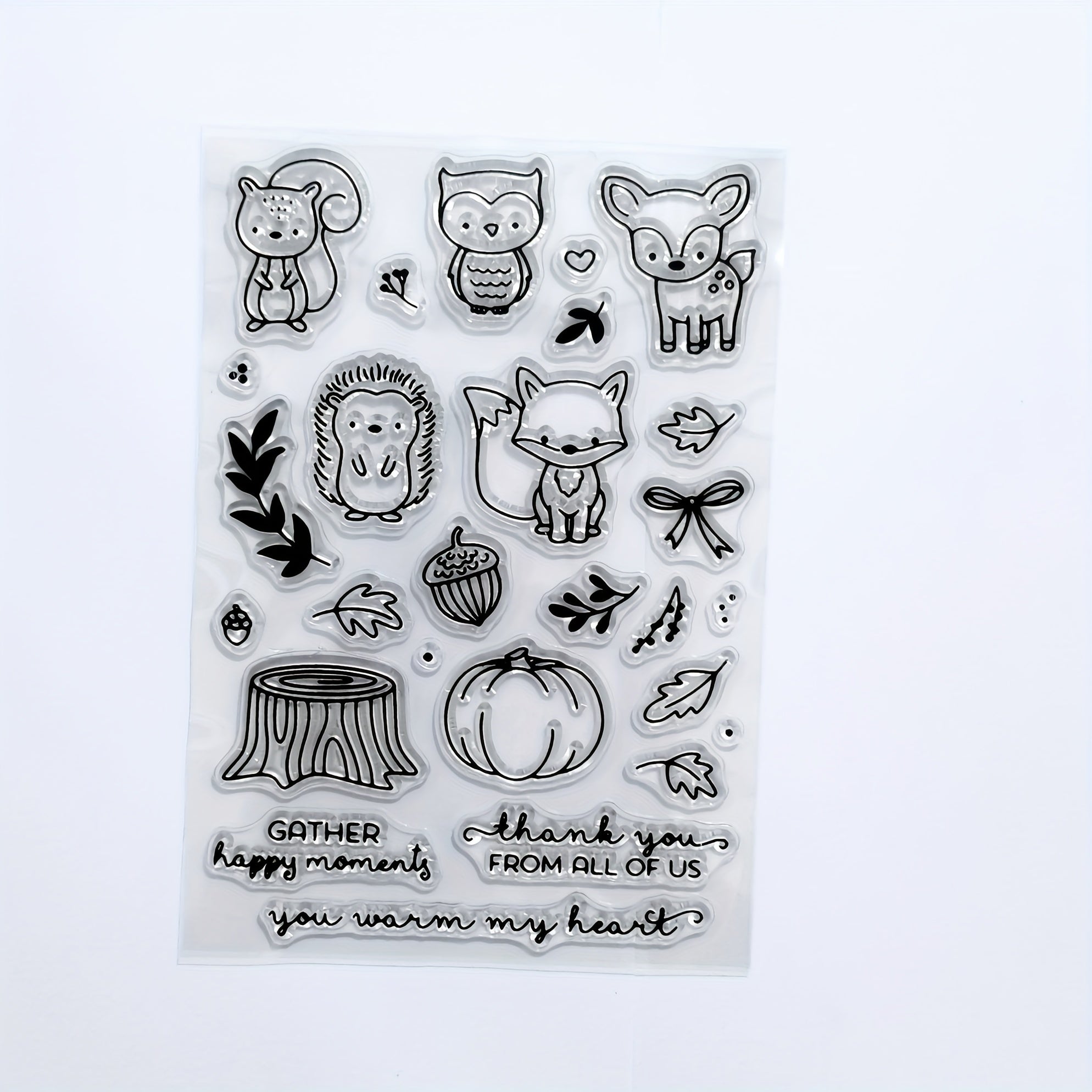 Thanksgiving Owl Squirrel Pumpkin Decorative Clip Transparent Seal