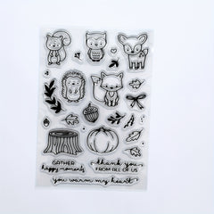 Thanksgiving Owl Squirrel Pumpkin Decorative Clip Transparent Seal