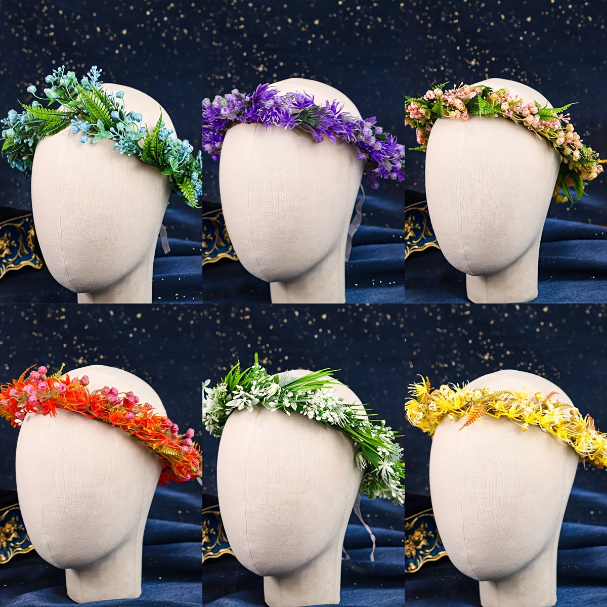 Bohemian Flower Crown Bridal Hair Accessory for Weddings