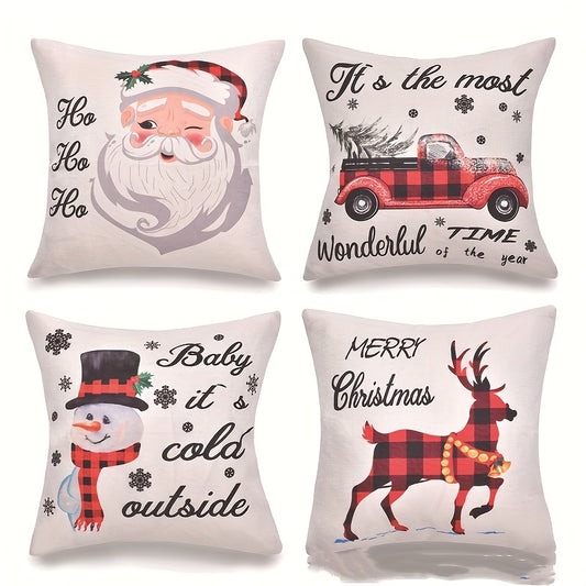 Christmas Elk Sofa Pillow Cover, Xmas Style Pillowcase