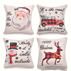 Christmas Elk Sofa Pillow Cover, Xmas Style Pillowcase