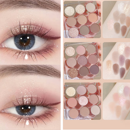 Milk Tea Brown Coral Eyeshadow Palette - 9 Colors