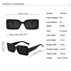 Y2K Rectangle Sunglasses UV400 Sun Shades for Beach Party Club