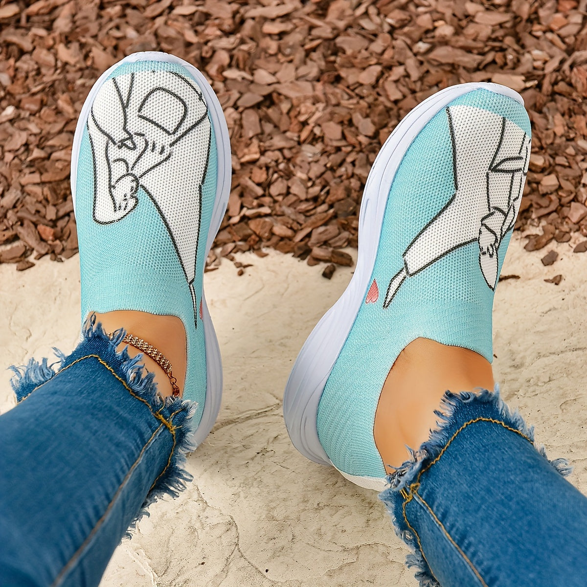 Women's Couple Figure Graphic Walking Shoes Lightweight Casual Sneakers