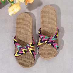 Colorful Knit Slides Open Toe Slip on Shoes Casual & Fashionable