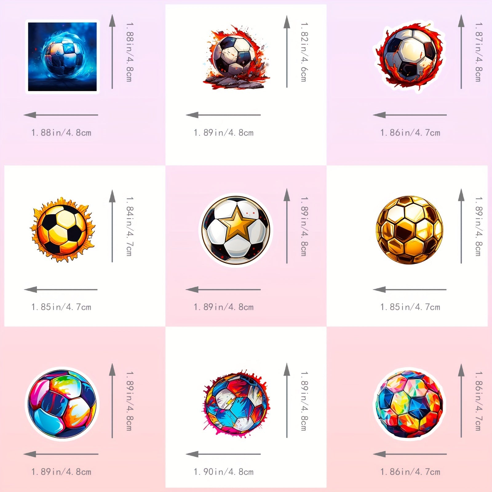 50pcs Football Graffiti Stickers for Desktop Stationery Bicycle