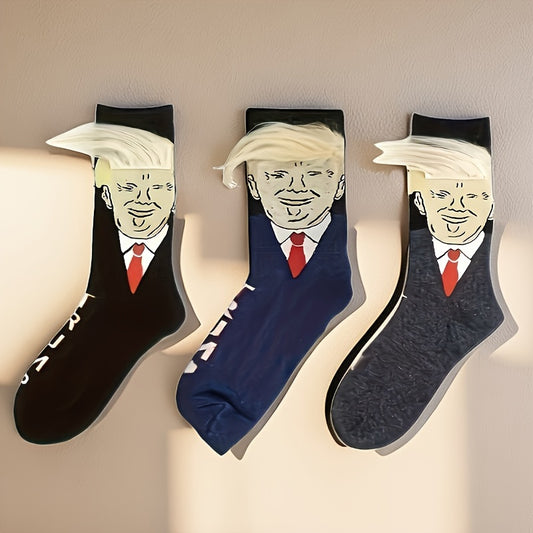 3 Pairs Funny Crew Socks For Men Hip Hop Socks