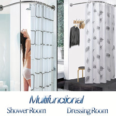 Telescopic Curved Rod Multifunctional Shower Curtain Rod Clothes Drying Rod