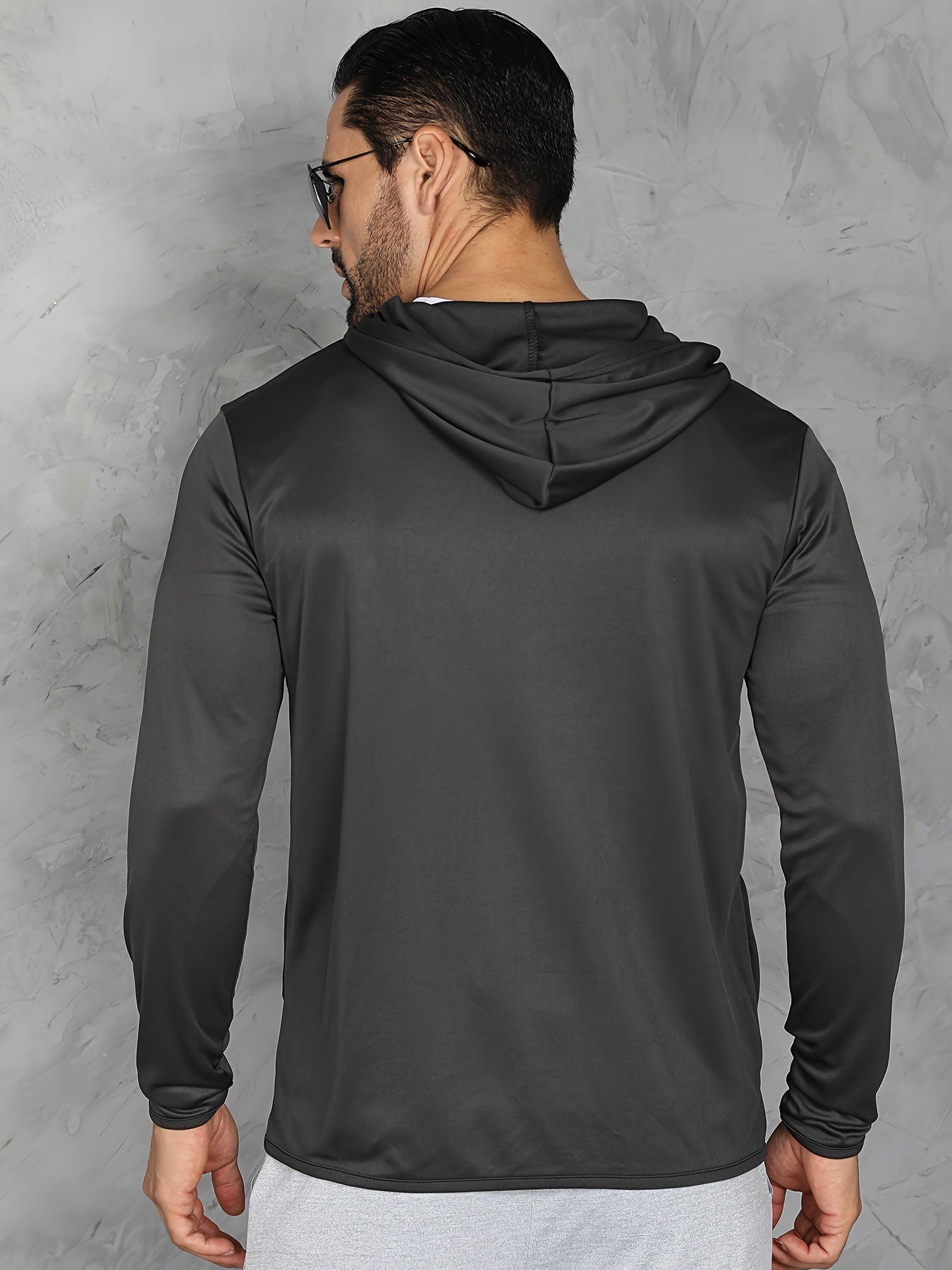 Men's Zipper Hooded Jacket for Outdoor Sports