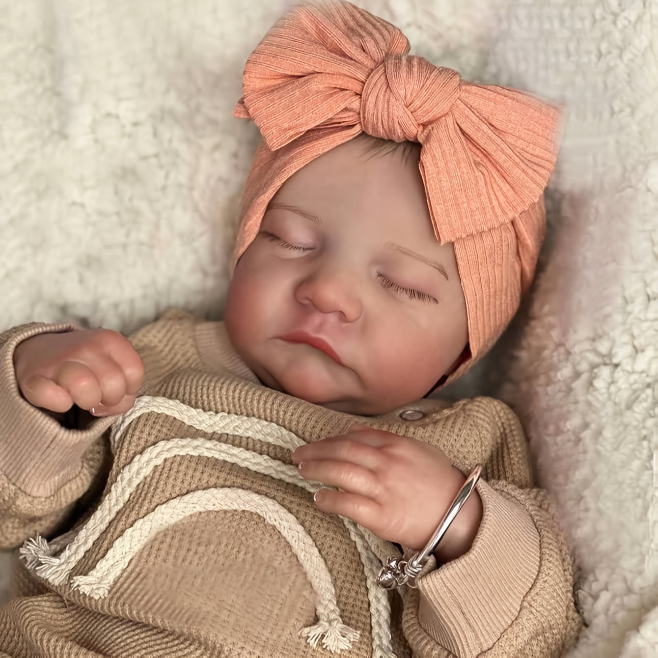 Cuddly Bebe Reborn Doll Soft Cloth Body & Painted Hair Lifelike Baby Doll