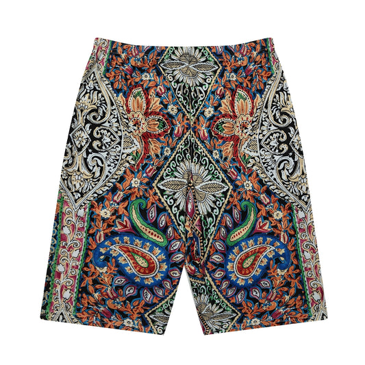 Boho Paisley Print Yoga Shorts High Elastic Butt Lift Running Shorts