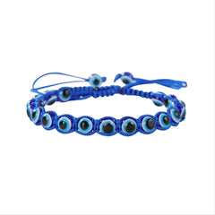 Evil Eye Bead Bracelet Hand Woven Adjustable Drawstring Bracelet