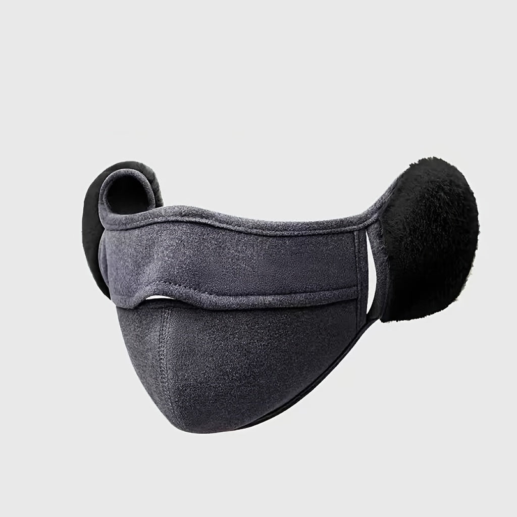 2 in 1 Solid Face Mask Earmuffs, Warm Velvet Ear Warmers