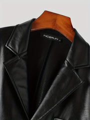 Men's Cropped Blazer Casual Lapel Jacket for Spring Fall