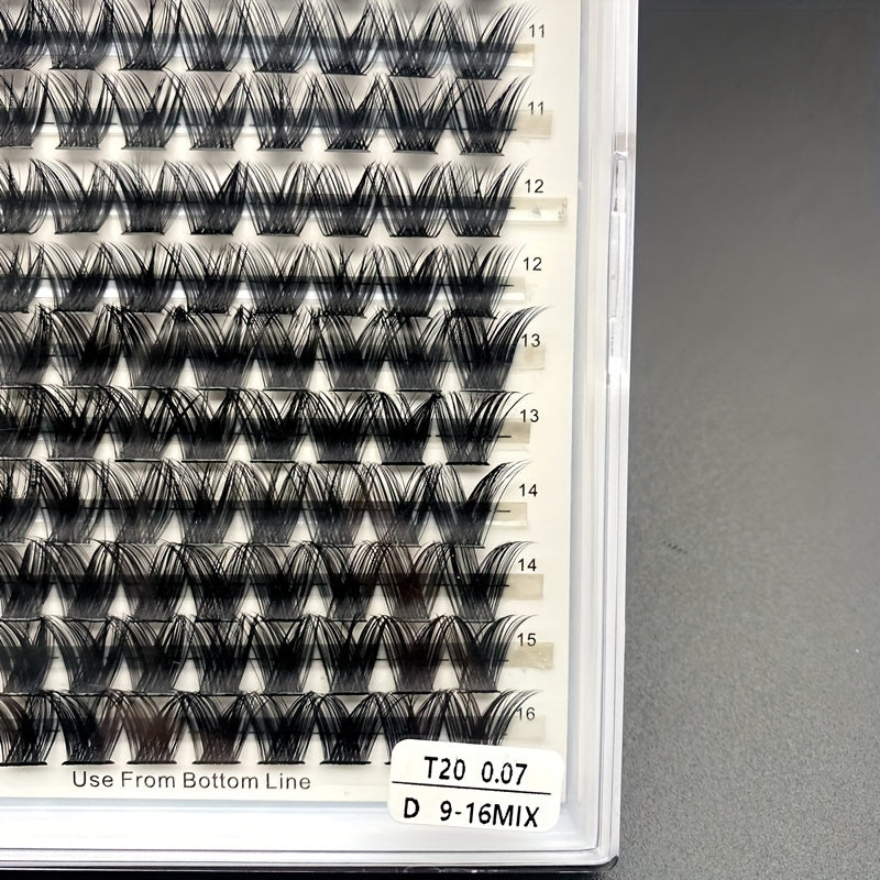 168pcs DIY Eyelash Extension Kit D Curl Volume Individual Lashes 8-16mm