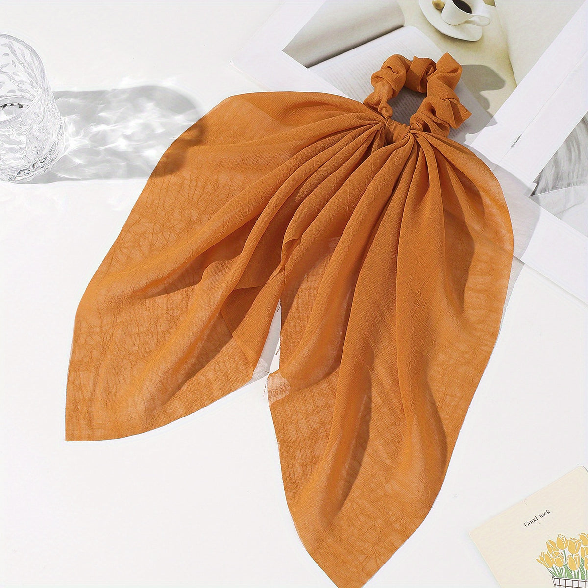 Bow Knotted Silky Scarf Scrunchies Hair Tie Style Hair Rope Hair Accessories
