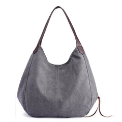 Canvas Handbags High Ladies Shoulder Bags Vintage Multi-Pocket Tote