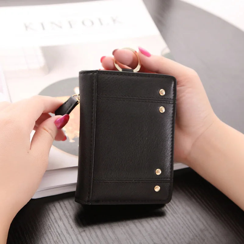 Women Leather Zipper Wallet Lady Portable Multifunction