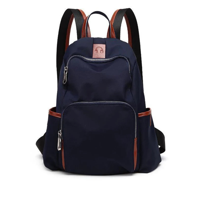 Waterproof Nylon Women Backpack Shoulder Back Bag Preppy Style