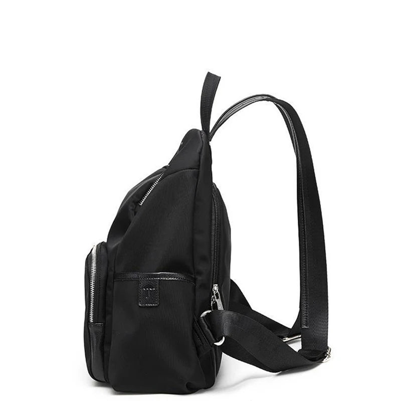Waterproof Nylon Women Backpack Shoulder Back Bag Preppy Style