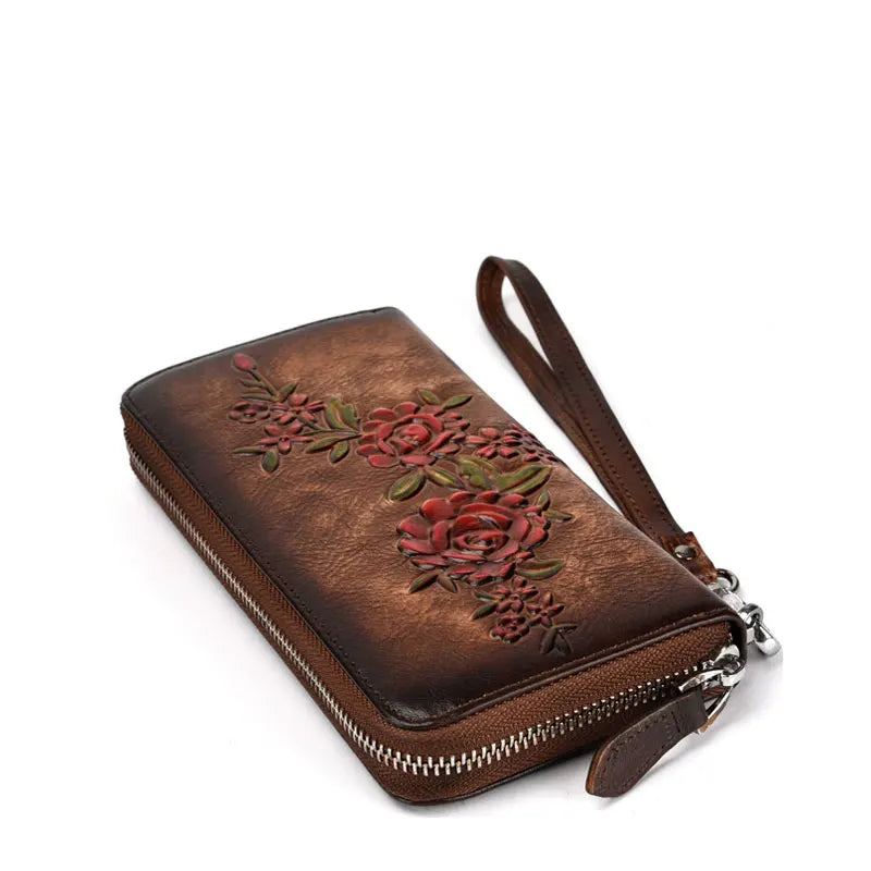 Embossed Ladies Wallet Long Multi-card Purse Clutch Bag