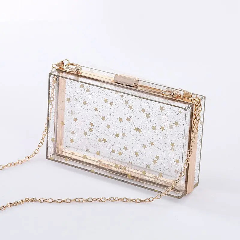 Moonlight Top Purse Frame Plastic Clutches Evening Handbag