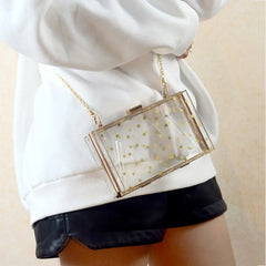 Moonlight Top Purse Frame Plastic Clutches Evening Handbag