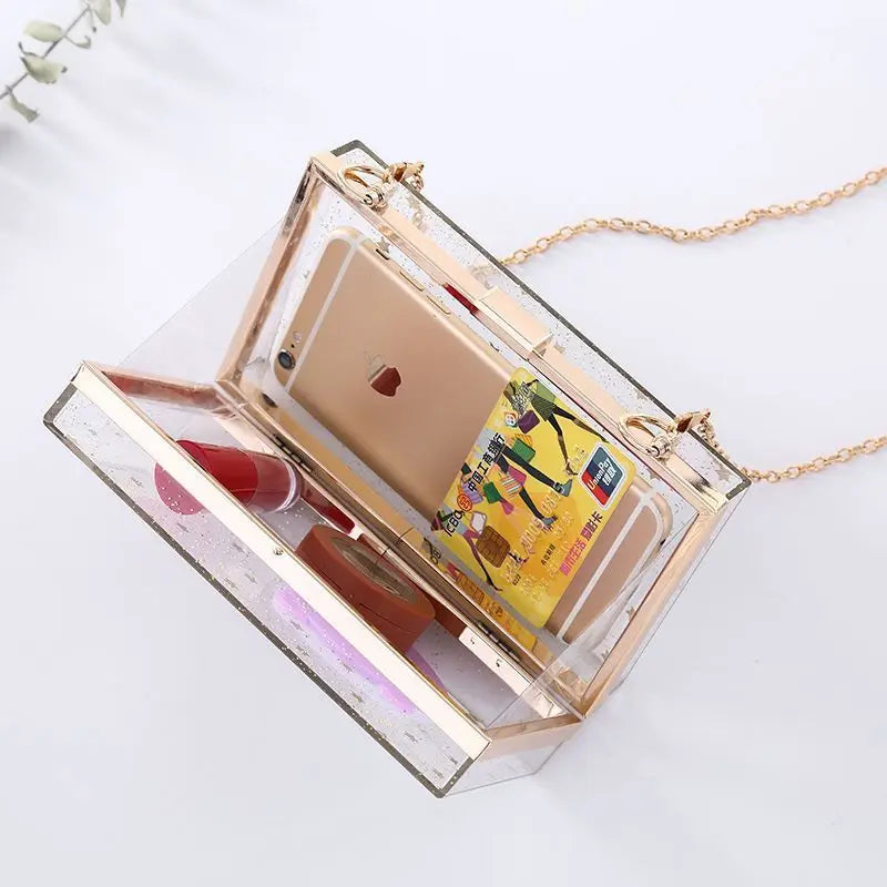 Moonlight Top Purse Frame Plastic Clutches Evening Handbag