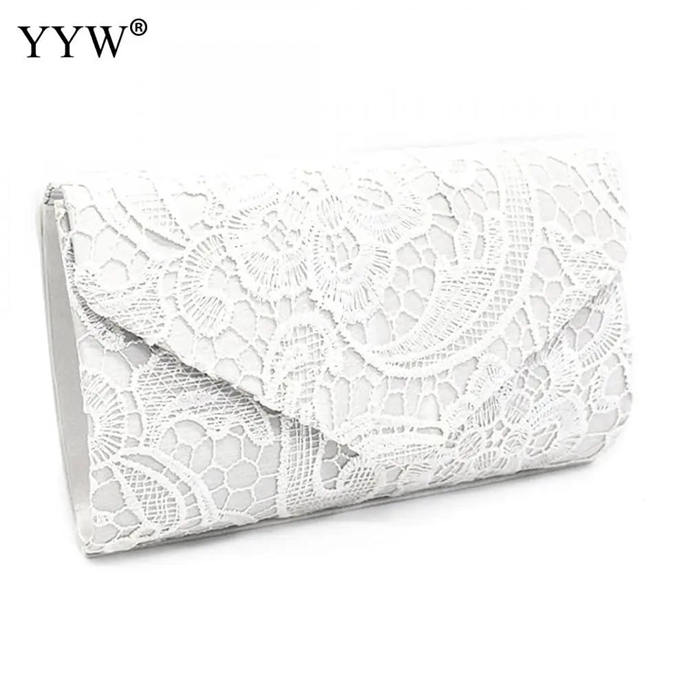 Europe Burst Lace Floral Embroidery Envelope Bag Evening Party Clutch Bag